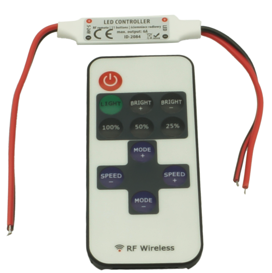 Ściemniacz LED RF 72W mini - kable