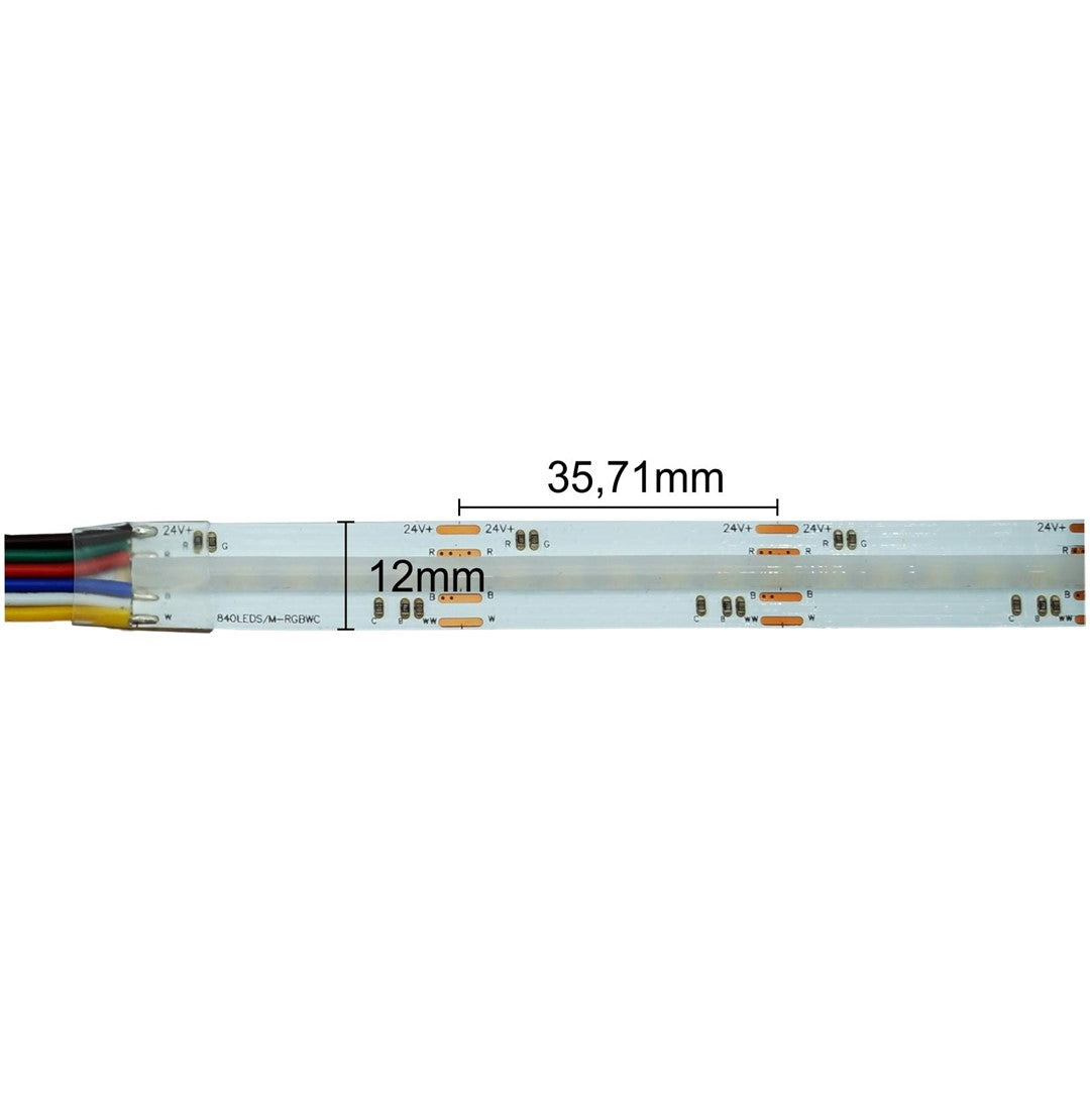 Taśma LED COB 840 SMD RGBCCT 24V 12mm20W/m