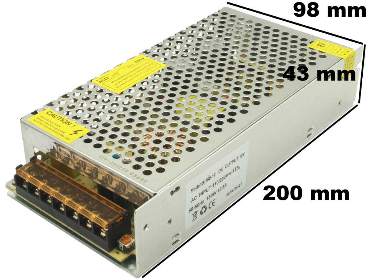 Komp.Zasilania 12V DC IP20 12,5A 150W