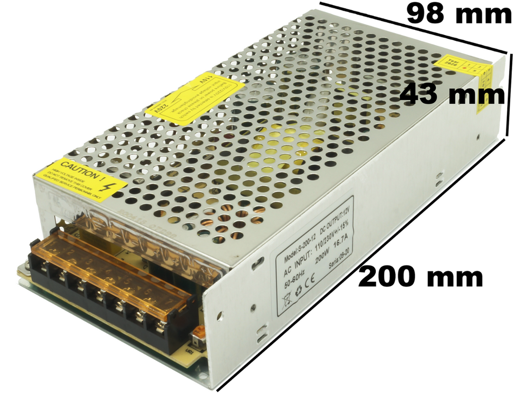 Komp. zasilania 12VDC IP20 16,75A 200W