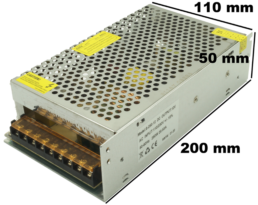 Komp. zasilania 12VDC IP20 20,83A 250W