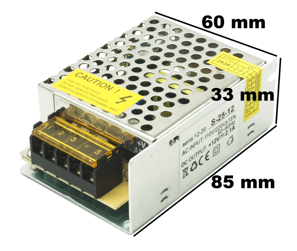 Komp. zasilania 12VDC IP20 2,1A 25W