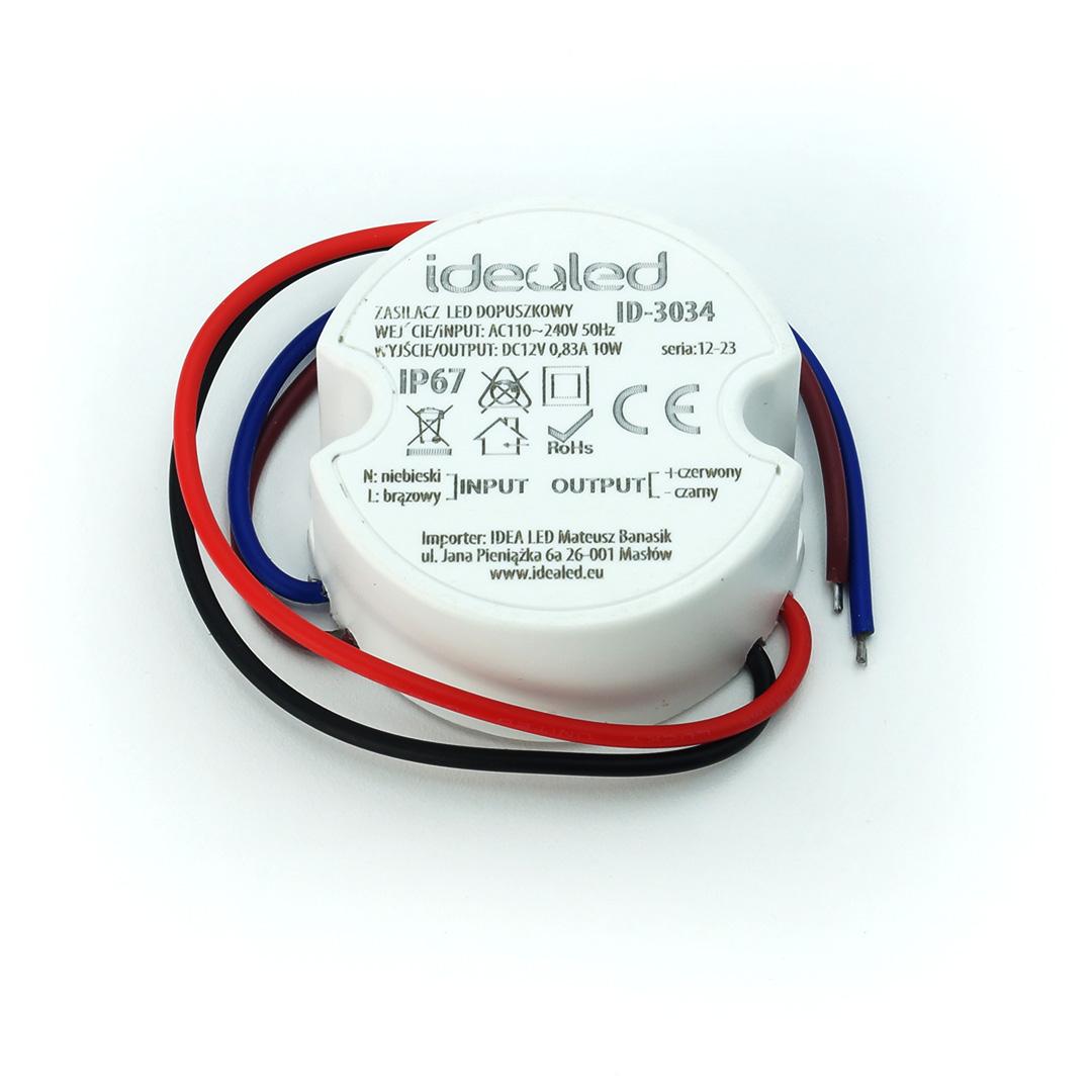 Komp. zasilania do puszki 0,83A 10Wwodoodporny 12V DC