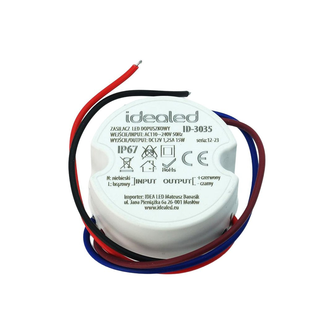 Komp. zasilania do puszki 1,25A 15Wwodoodporny 12V DC