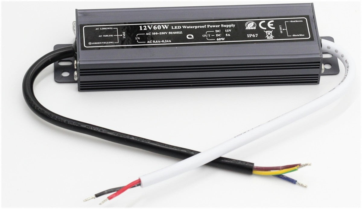 Komp. zasilania wodoodp IP67 5A 60W SLIM12V DC