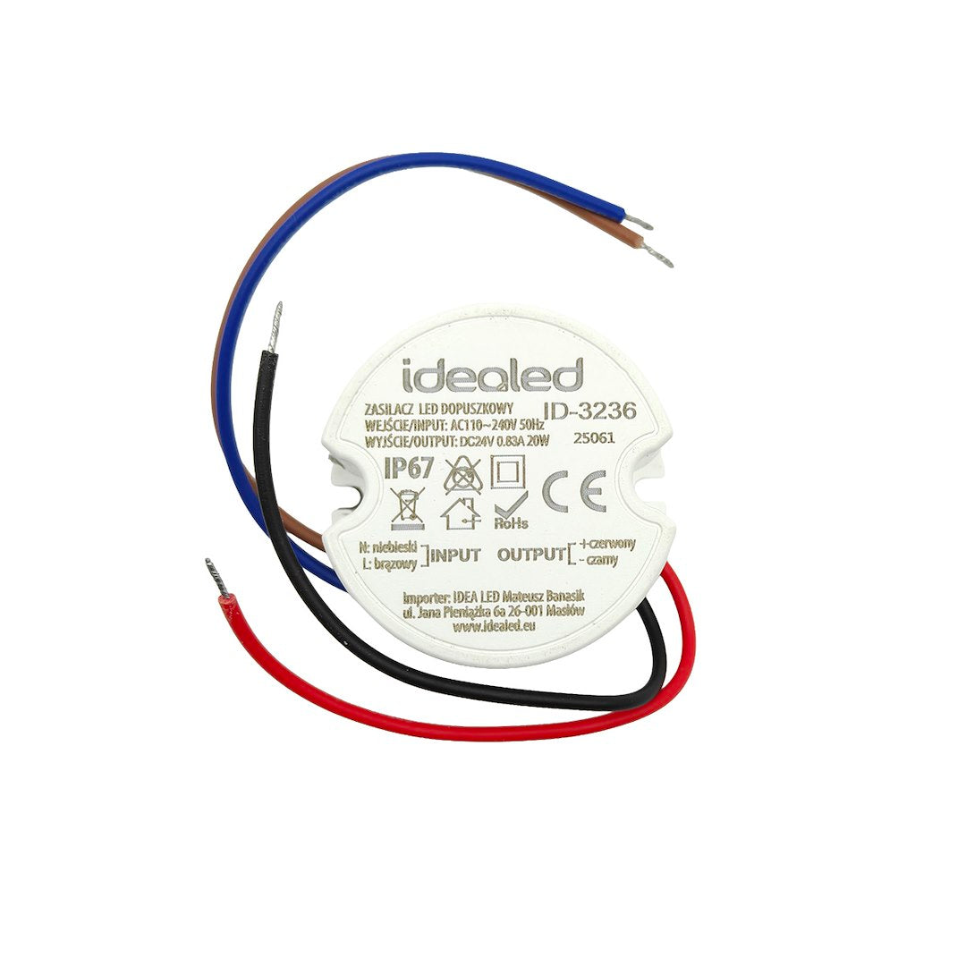 Komp. zasilania do puszki 0,83A 20Wwodoodporny 24V DC