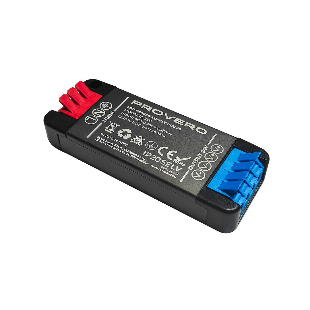 Ultrakompaktowy zasilacz UCD LED 1,5A 36W 24V DC IP20
