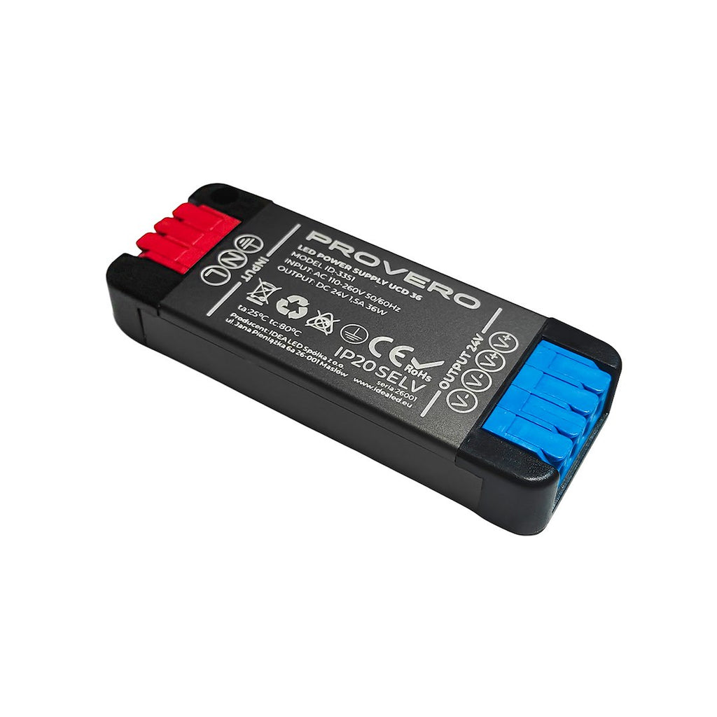 Ultrakompaktowy zasilacz UCD LED 1,5A 36W 24V DC IP20