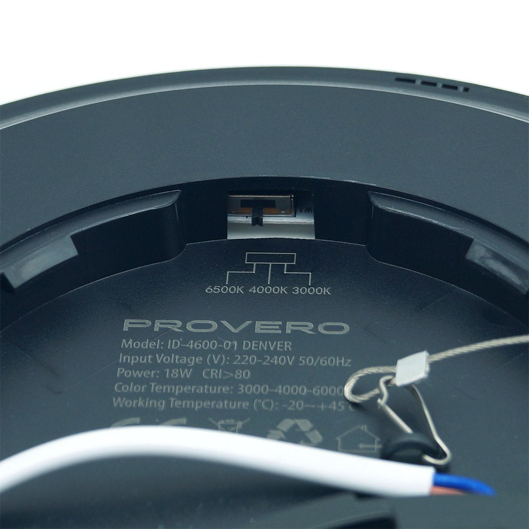 Plafon LED DENVER 18W IP20 3CCT 22CM 3000/4000/6000K czarny