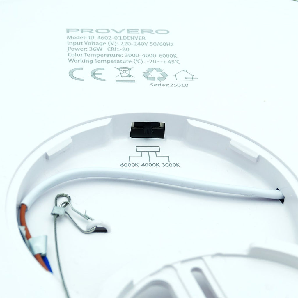Plafon LED DENVER 36W IP20 3CCT 39CM 3000/4000/6000K czarny