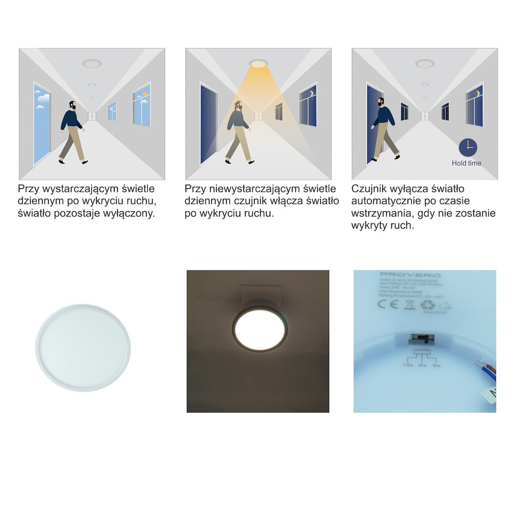 Plafon LED DENVER RADAR 24W IP20 4000K czarny
