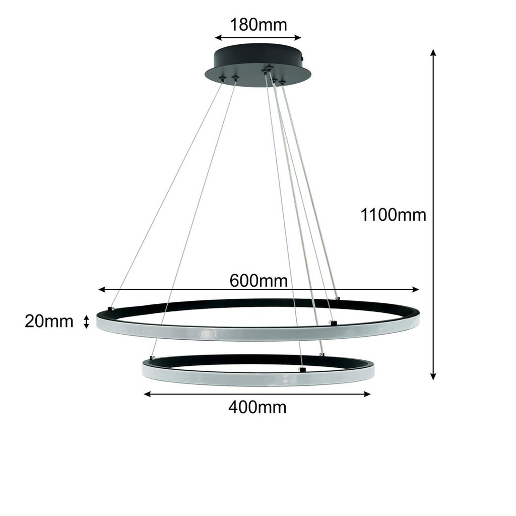 Plafon LED Center zwis 60W Czarny 4000K