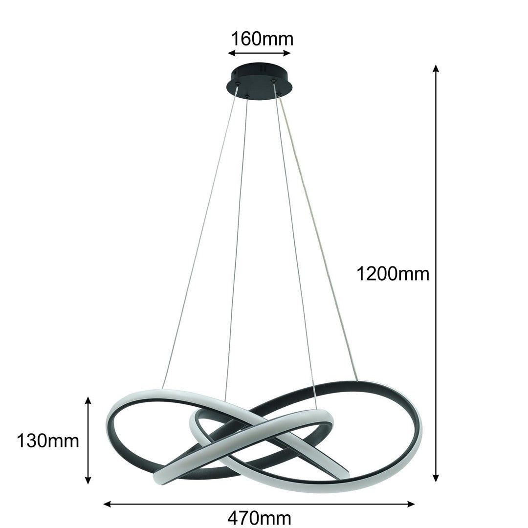 Plafon LED Jasper zwis 51W Czarny 4000K