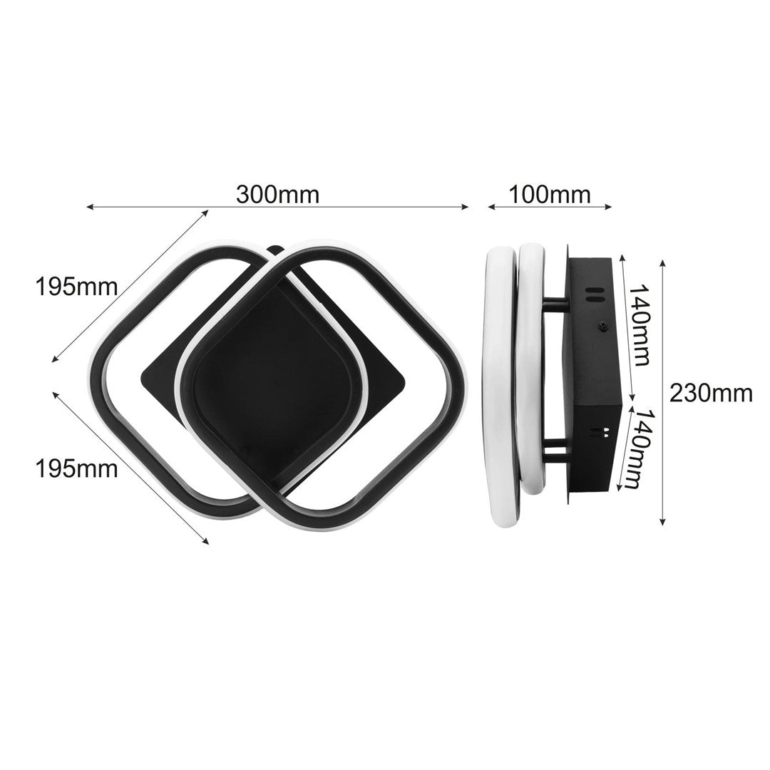 Plafon LED Casper 24W czarny 4000K