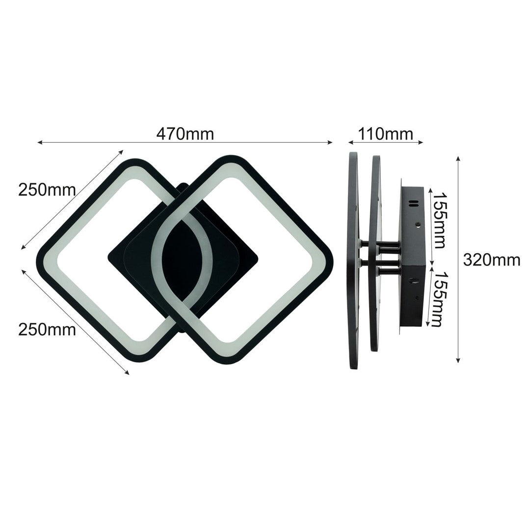 Plafon LED Dayton 36W czarny 4000K