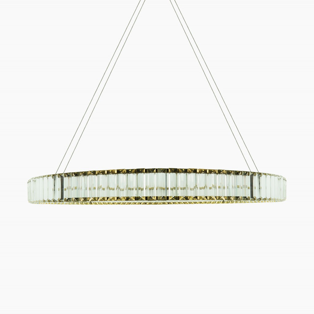 Lampa wisząca LED AURORA złoty+kryształki  32W 3000K