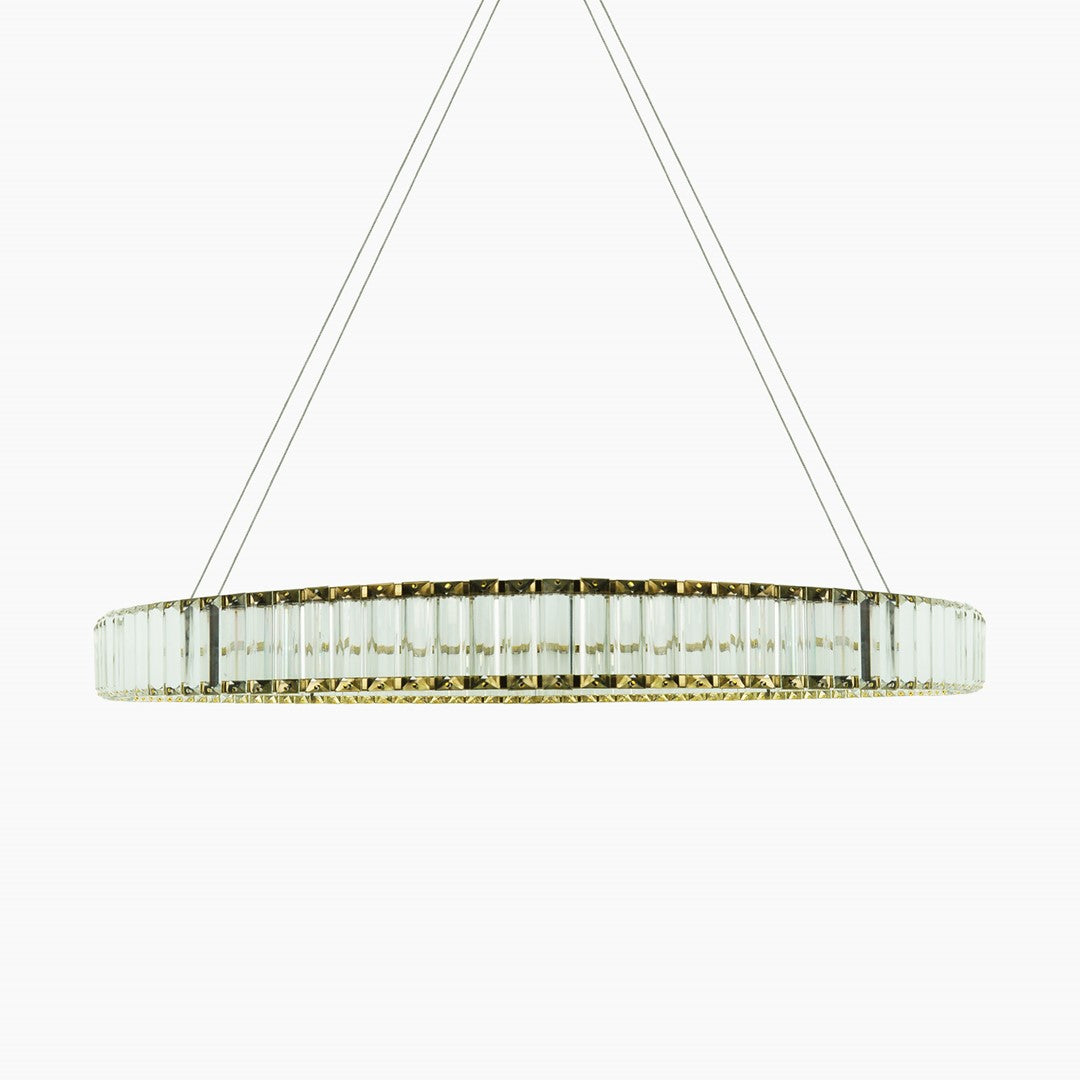 Lampa wisząca LED AURORA złoty+kryształki  32W 3000K