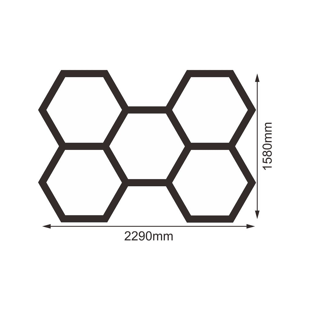 Zestaw czarny Lamp HEXAGON 5 LED 6500K