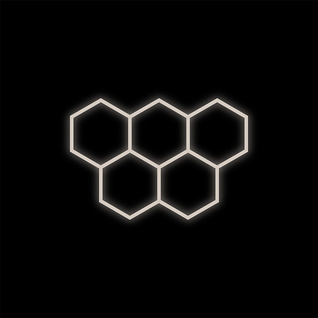 Zestaw czarny Lamp HEXAGON 5 LED 4000K