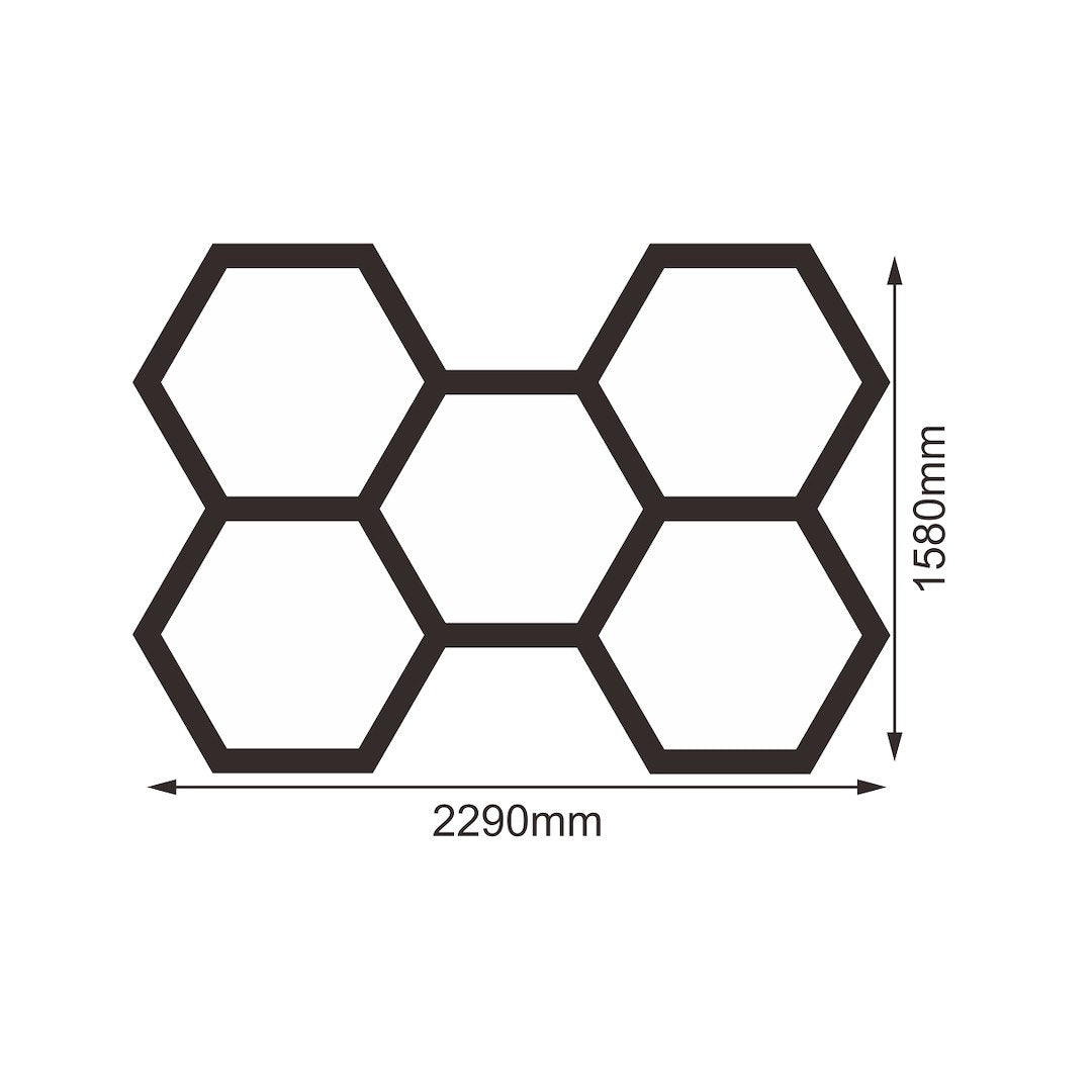 Zestaw czarny Lamp HEXAGON 5 LED 4000K