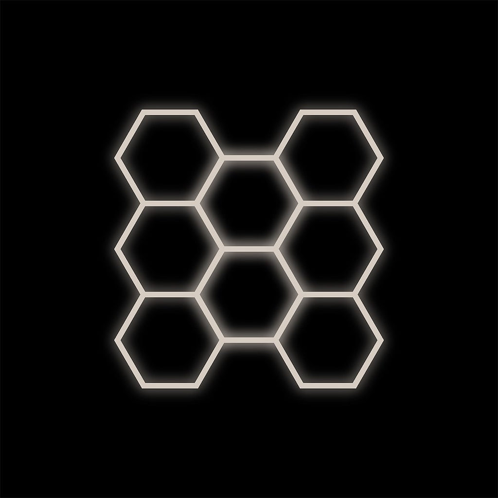 Zestaw czarny Lamp HEXAGON 8 LED 4000K