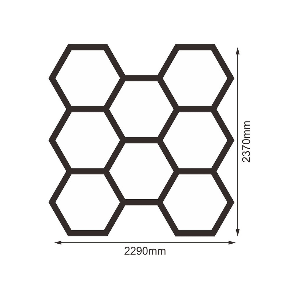 Zestaw czarny Lamp HEXAGON 8 LED 4000K