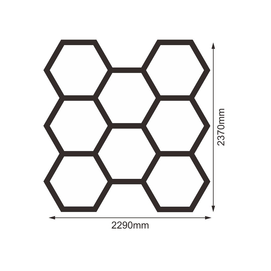 Zestaw czarny Lamp HEXAGON 8 LED 4000K
