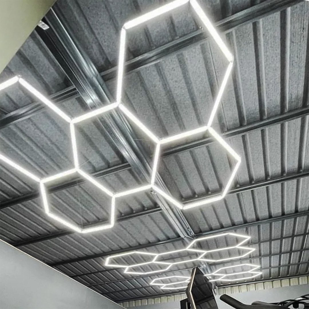 Zestaw czarny Lamp HEXAGON 8 LED 4000K