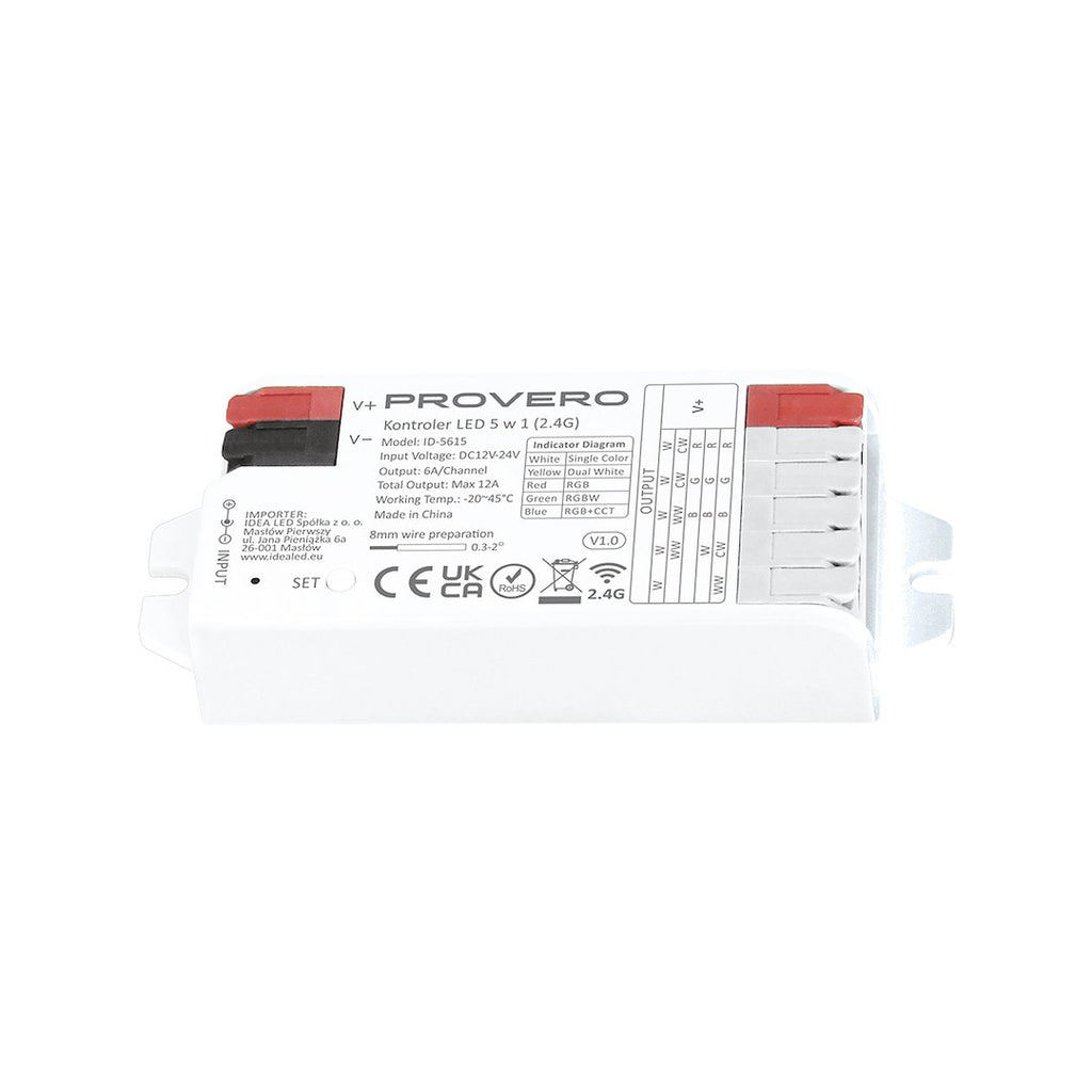 Kontroler LED 5w1 MONO/CCT/RGB/RGBW/RGBCCT-szybki montaż