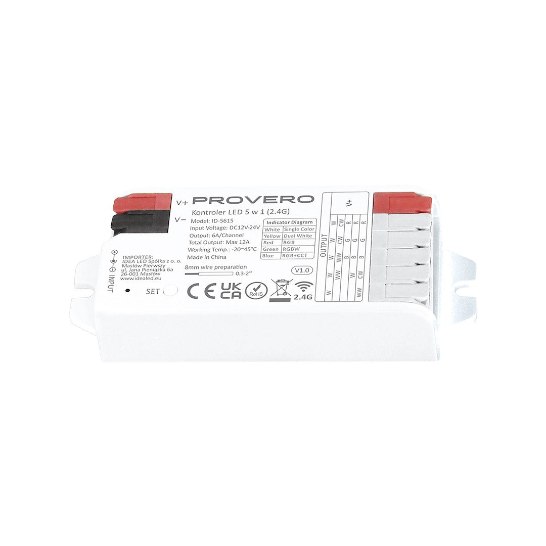 Kontroler LED 5w1 MONO/CCT/RGB/RGBW/RGBCCT-szybki montaż