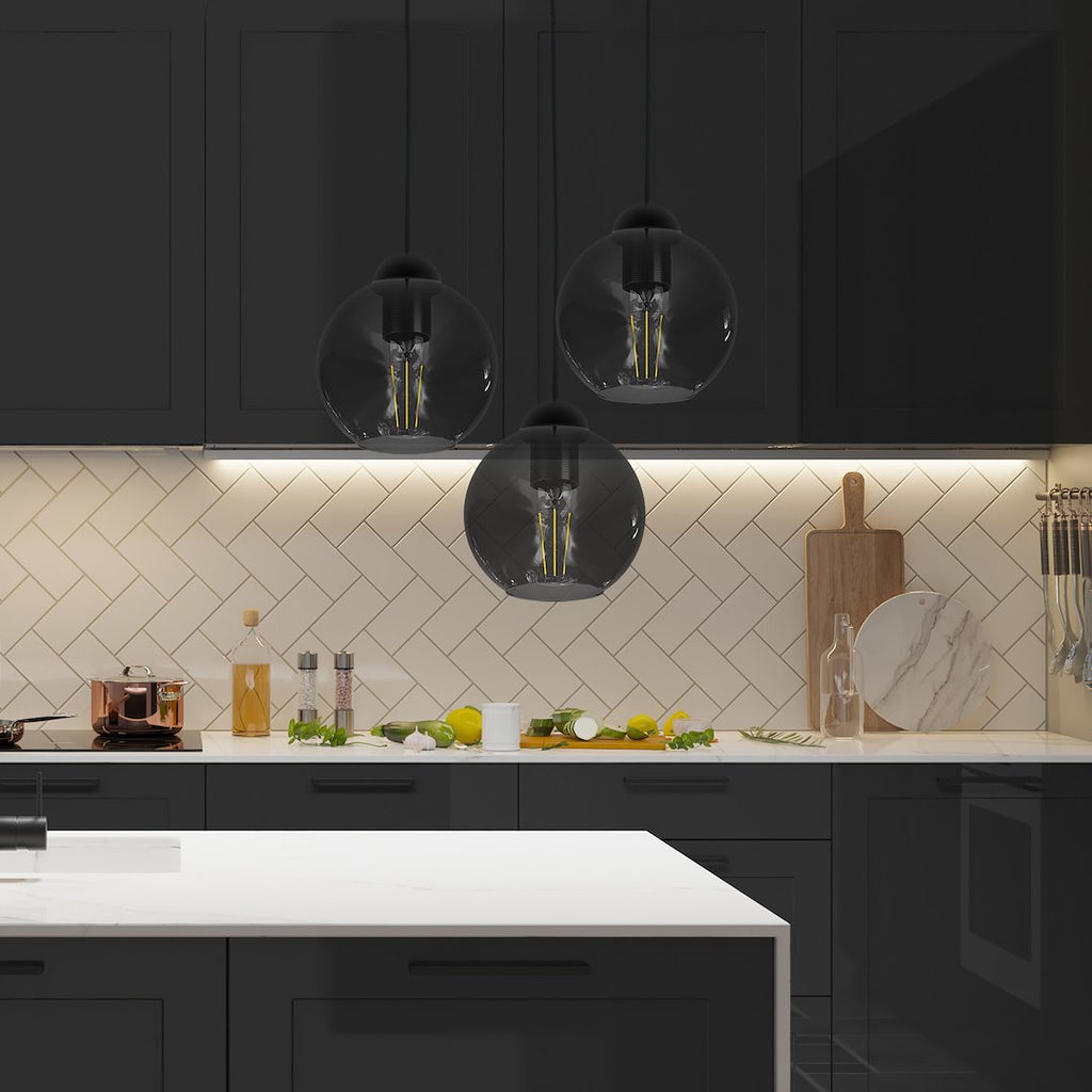 Lampa wisząca klosz dymiony NEBIOS-3R