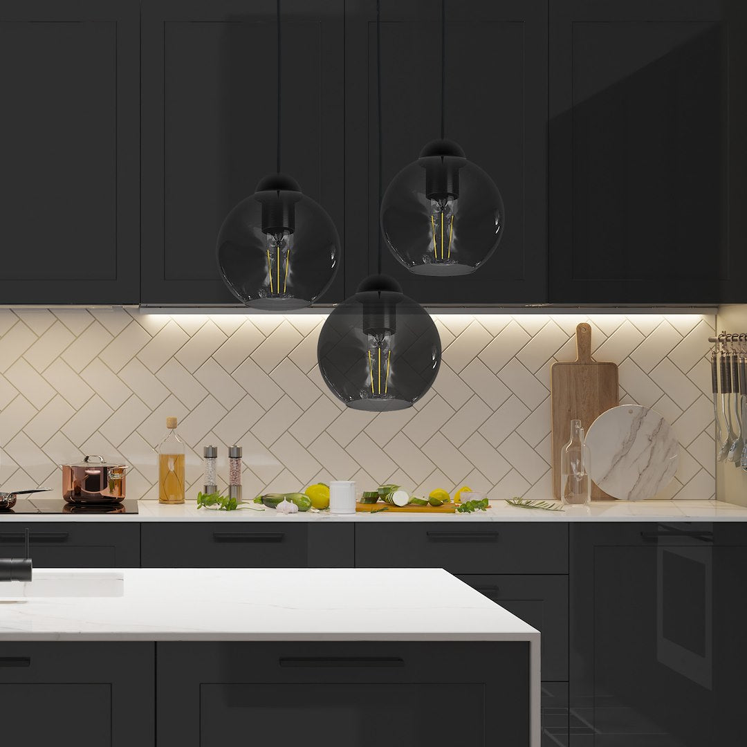 Lampa wisząca klosz dymiony NEBIOS-3R