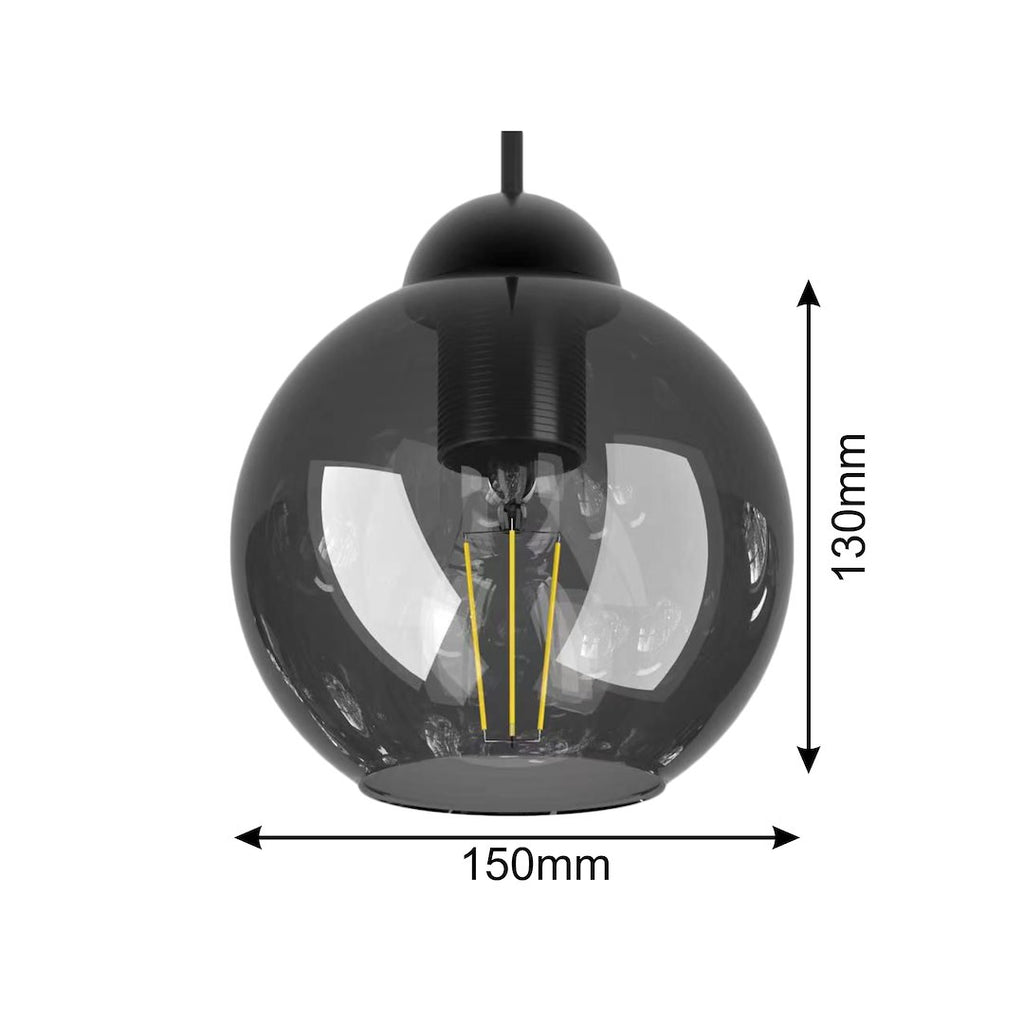 Lampa wisząca klosz dymiony NEBIOS-3R