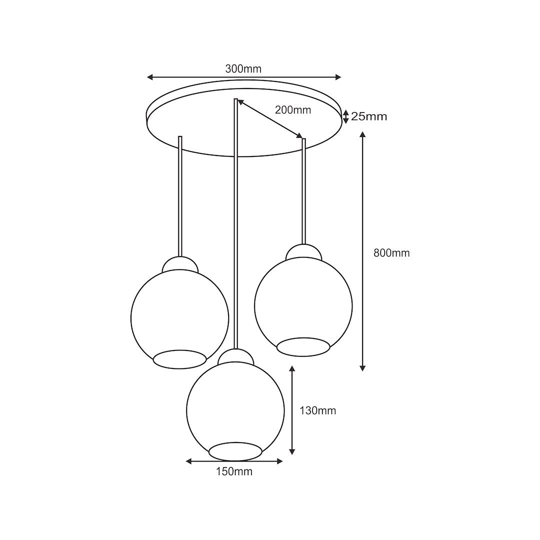 Lampa wisząca klosz dymiony NEBIOS-3R
