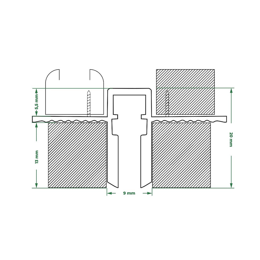 Szyna magnetyczna SUPERSLIM 2M typ GK 12,5mm czarna