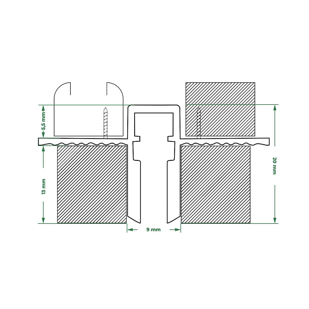 Szyna magnetyczna SUPERSLIM 2M typ GK 12,5mm czarna