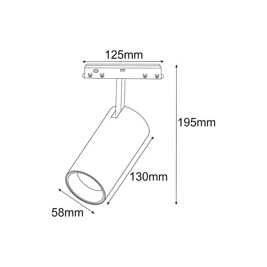 Oprawa RULLO M czarny 20W 4000K Magnetic 48V