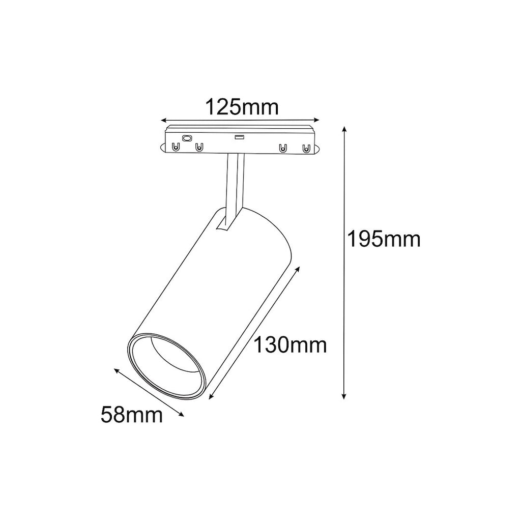 Oprawa RULLO M 20W 3000K Magnetic 48V czarny