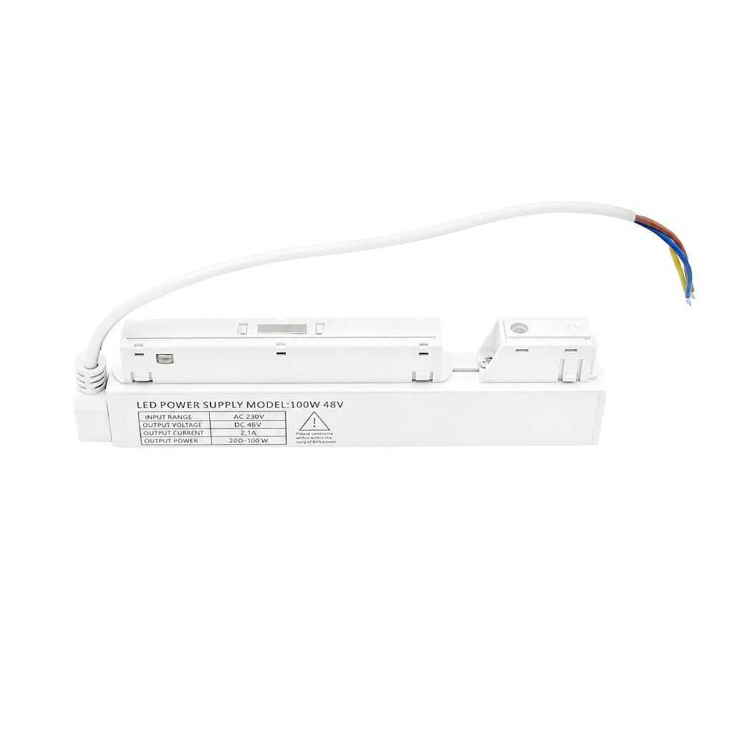 Zasilacz wewnętrzny IP67 100W 48V do szyn Magnetic Biała