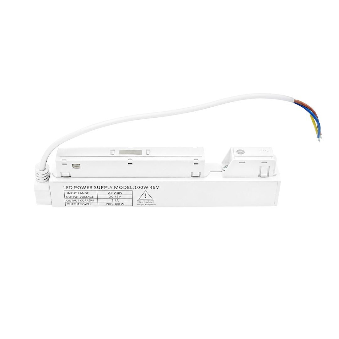 Zasilacz wewnętrzny IP67 100W 48V do szyn Magnetic Biała
