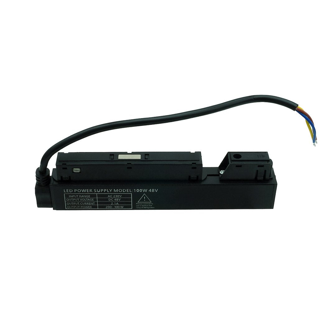 Zasilacz wewnętrzny IP67 100W 48V do szyn Magnetic czarny