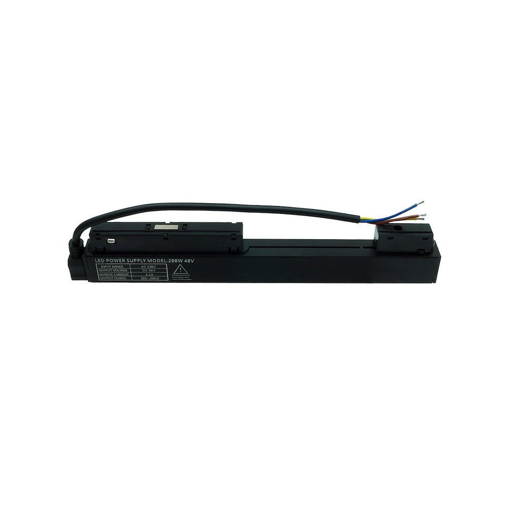 Zasilacz wewnętrzny IP67 200W 48V do szyn Magnetic czarny