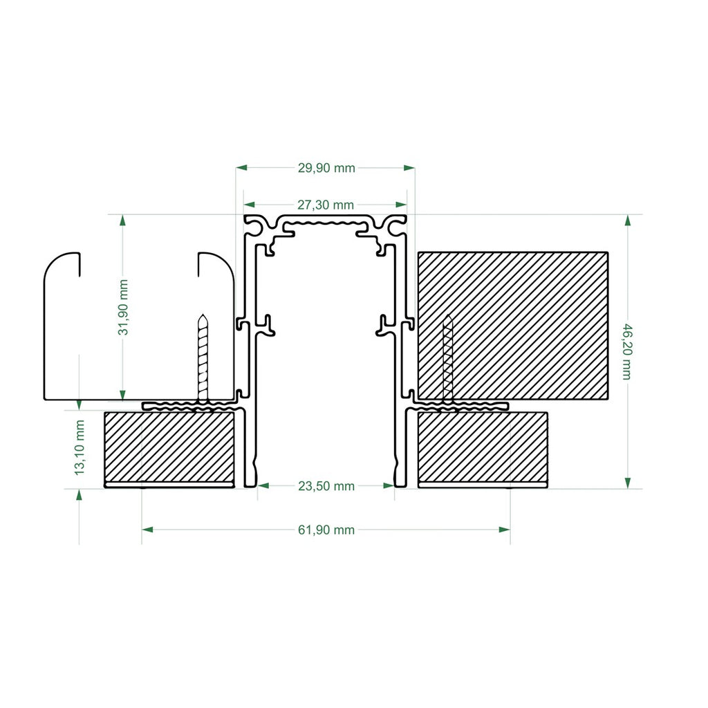 Szyna magnetyczna typ GK 1M czarny
