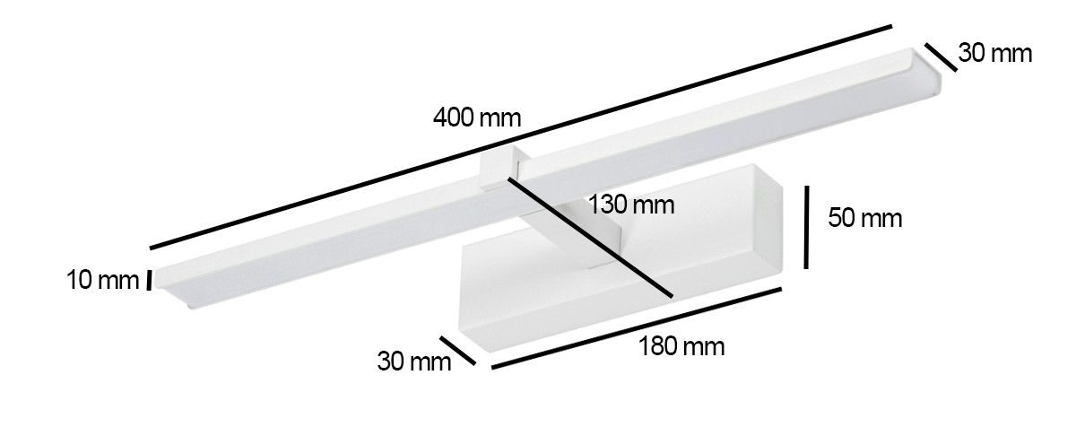 Lampa nad lustro VENUS 8W 40cm biała4200K