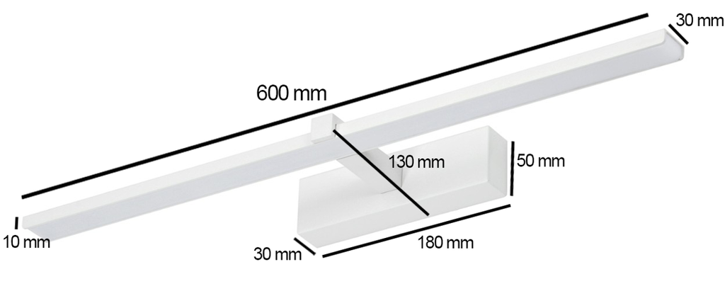Lampa nad lustro VENUS 12W 60cm biała4200K