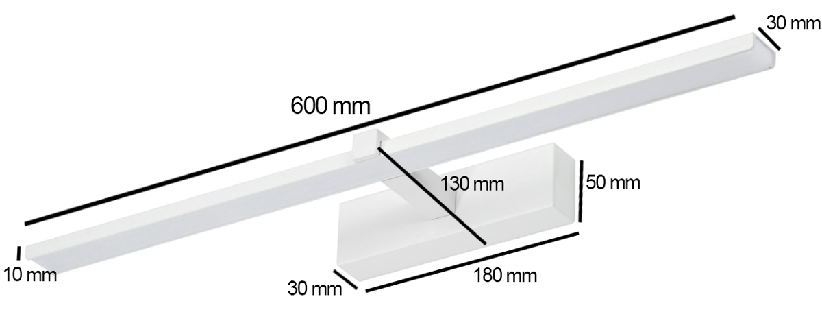 Lampa nad lustro VENUS 12W 60cm biała4200K