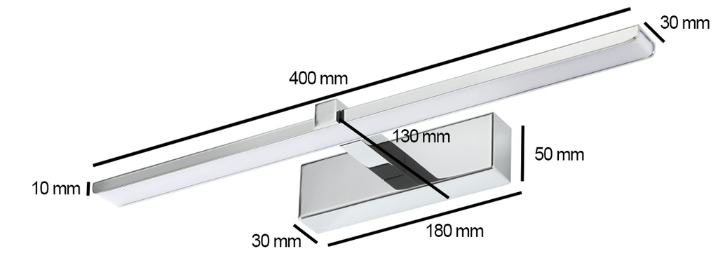 Lampa nad lustro VENUS 8W 40cm chrom4200K