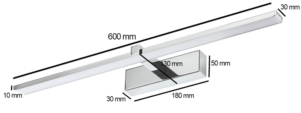 Lampa nad lustro VENUS 12W 60cm chrom4200K
