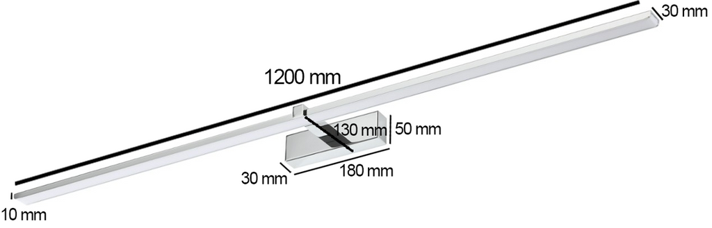 Lampa nad lustro VENUS 24W 120cm chrom4200K