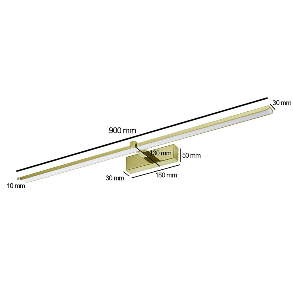 Lampa nad lustro VENUS 18W 90cm złota4200K